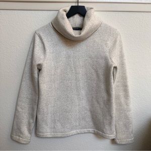 J. Crew Mercantile White & light Grey Funnel-neck Pullover Sweater